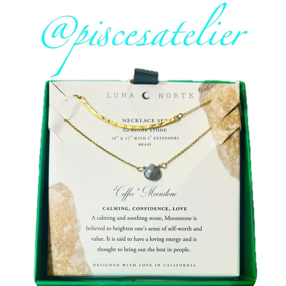 Luna Norte Jewelry Luna Norte Genuine Stone Coffee Moonstone